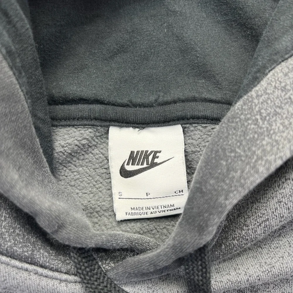 Nike Hoodie Mens Small Black Gray Acid Wash All Over Logo Print Pullover Sporty